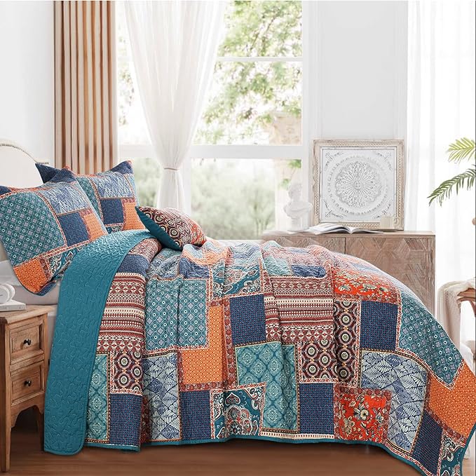 BEDIFANY 3 Pieces Cotton King Size Quilt Sets, Lightweight Bedspread King Size - Image 3