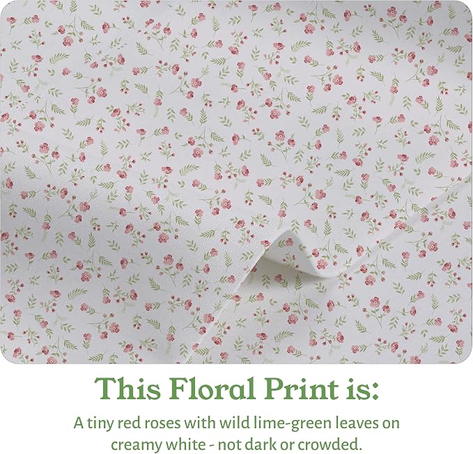 California Design Den Cal King Floral Sheet Set, 100% Organic Cotton Percale - Image 4