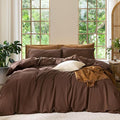 MooMee Bedding Duvet Cover Set 100% Washed Cotton Linen Like Textured by MOOMEE