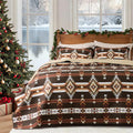 PPOLCA Boho Queen Quilt Bedding Set, Striped Lightweight Reversible Bedspread by PPOLCA