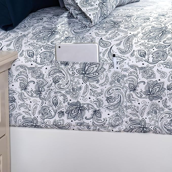 Elegant Comfort Luxury Soft Bed Sheets Paisley Pattern - Image 3
