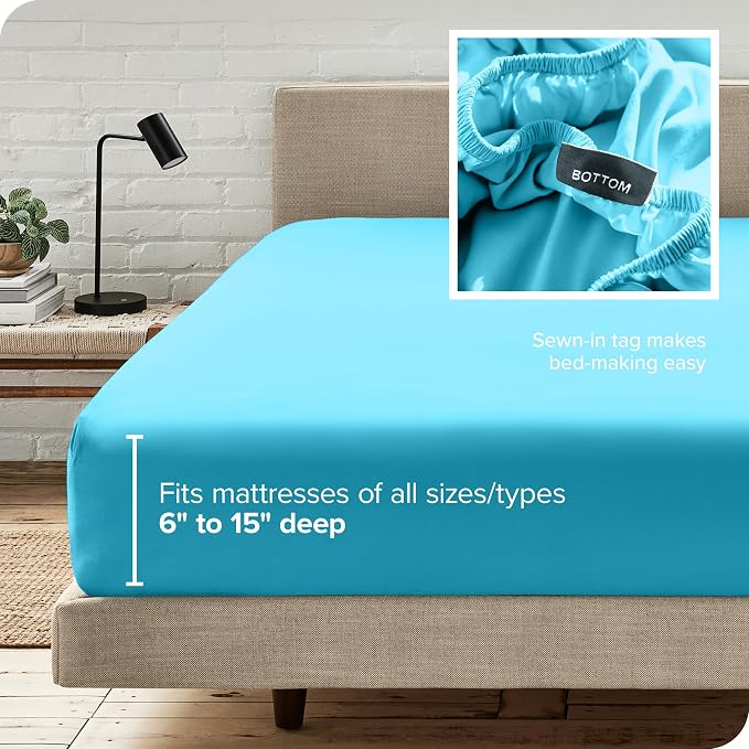 Bare Home Fitted Bottom Sheet Twin Size - Image 6
