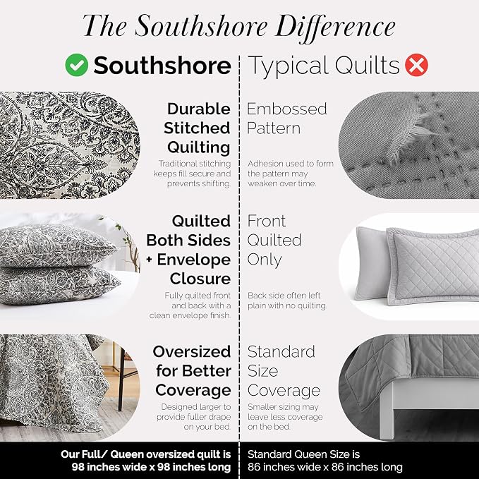 Southshore Fine Living, Inc. Ashanti Collection Oversized Quilt Queen Bedding - Image 4