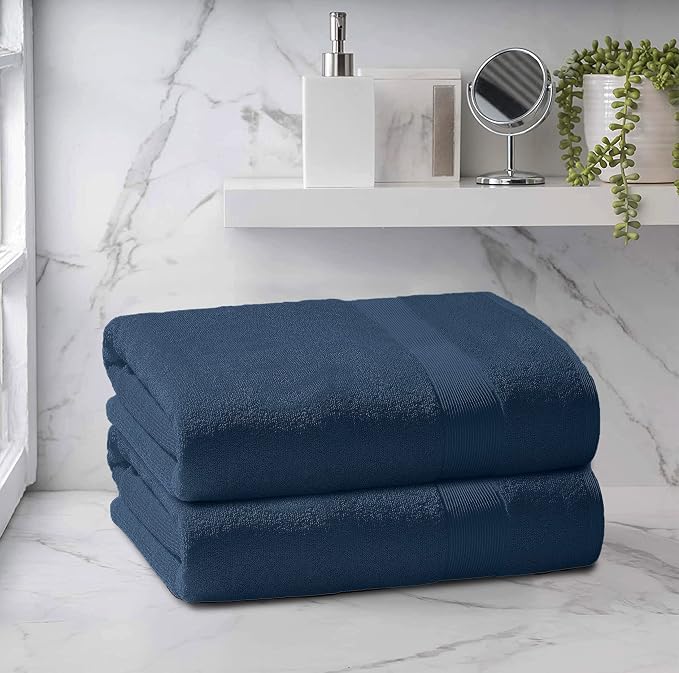 Belizzi Home Premium Cotton Oversized 2 Pack Bath Sheet 35x70-100% Pure Cotton - Image 3