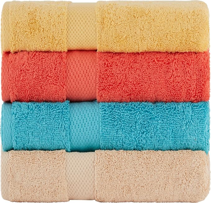 BolBom Towels 4 Pack Medium Bath Towel Set, 27“X54” Inches, 500 GSM 100% Ring - Image 3
