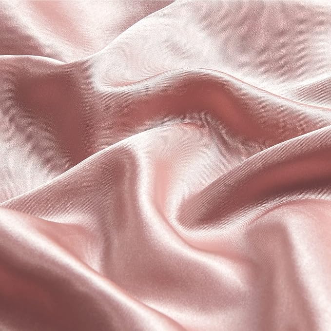 BEDELITE Satin Pillowcase with Zipper, Rose Pink King Size Pillow Cases Set of 2 - Image 3