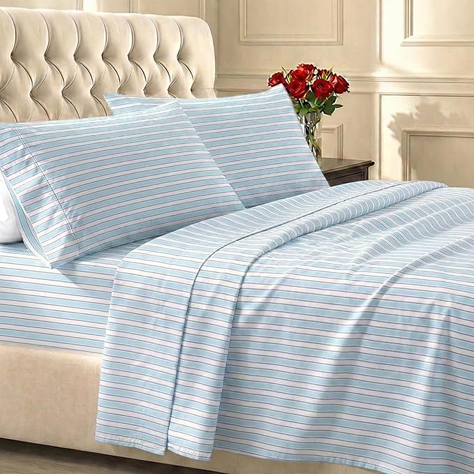 California Design Den Soft 100% Cotton Sheets Queen Size Set, 400 TC Good by CaliforniaDesignDen