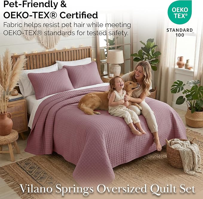 Southshore Fine Living, Inc. Oversized King Quilt Set, Lavender Quilt Bedspread - Image 5