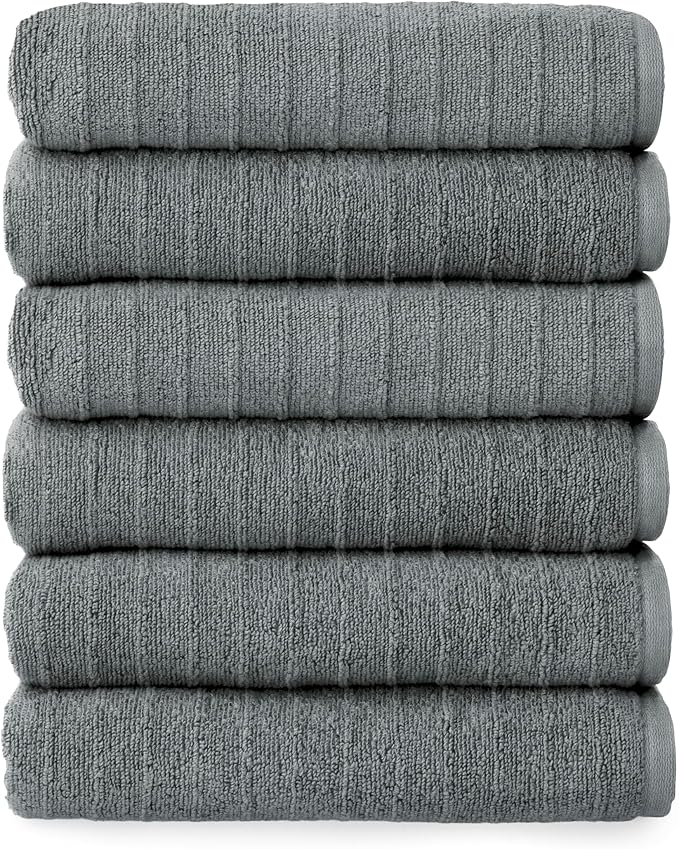 Welhome James 100% Cotton Textured Stripe Towels by WelhomeByWelspun