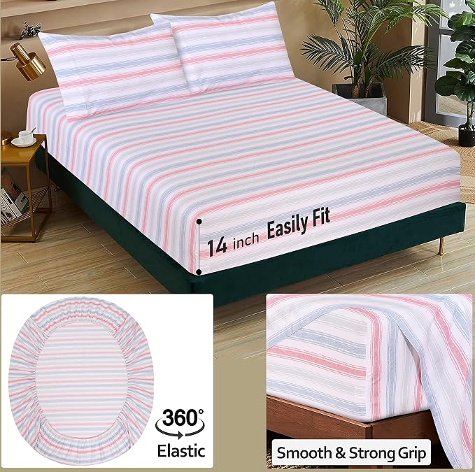 RUVANTI 100% Cotton Sheets – California King Percale Bedding, Cooling & - Image 5