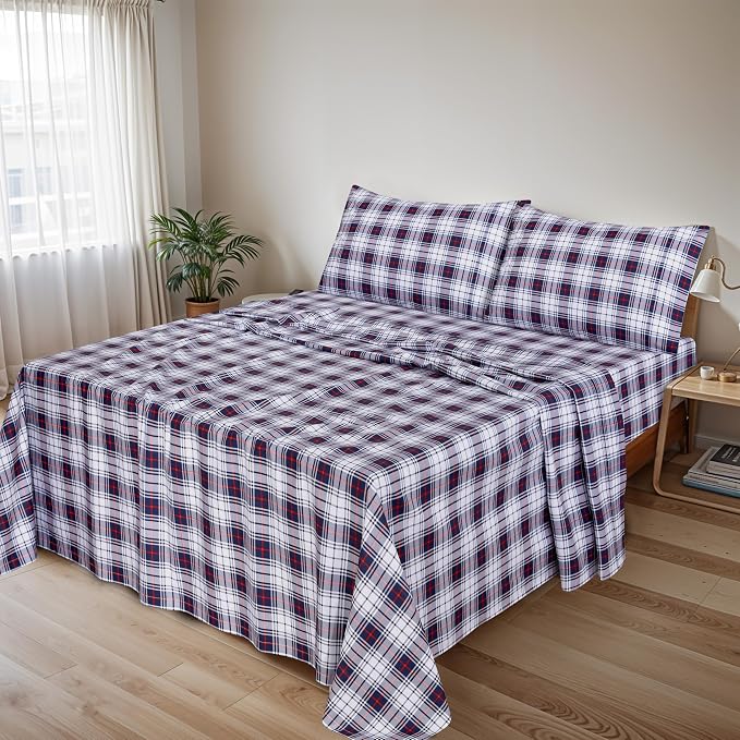 RUVANTI 100% Cotton Sheets – California King Percale Bedding, Cooling & - Image 2