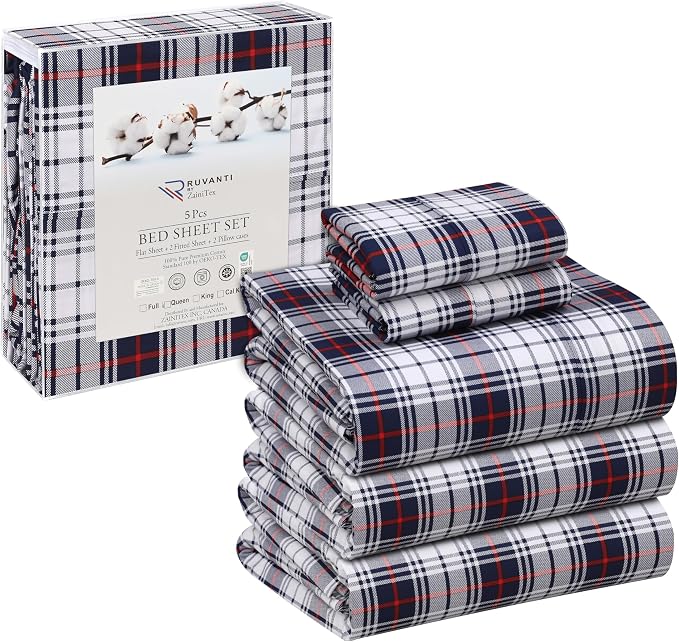 RUVANTI 100% Cotton Sheets – Split King Size Percale Bedding, Cooling & - Image 8