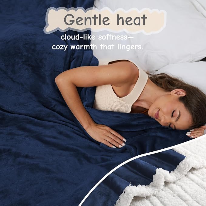 Electric Heated Blanket Throw Size 50"x60", Soft Flannel - Image 4