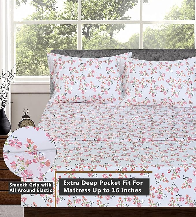 RUVANTI 100% Cotton Sheets – Queen Size Percale Bedding, Cooling & Breathable - Image 3