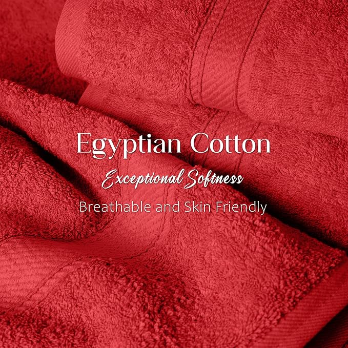 SUPERIOR Egyptian Cotton Pile Bath Towel Set of 2, Ultra Soft Luxury Towels - Image 5