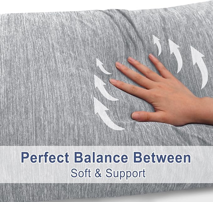 DWCN Cooling Body Pillow for Adults, 20x54 Inch Light Grey - Image 5