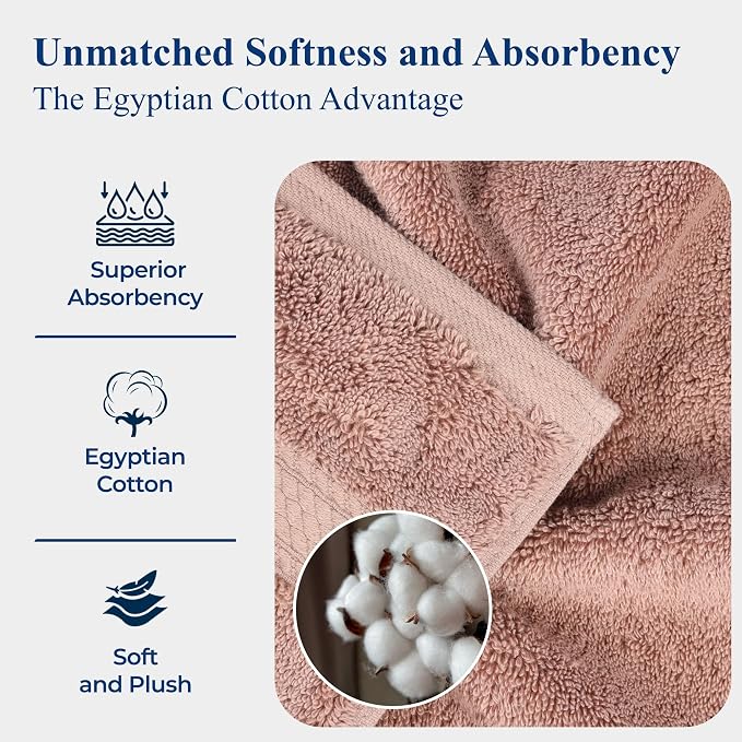 Superior Egyptian Cotton Pile Bath Towels, Ultra Soft Luxury Towel, Thick Plush - Image 9