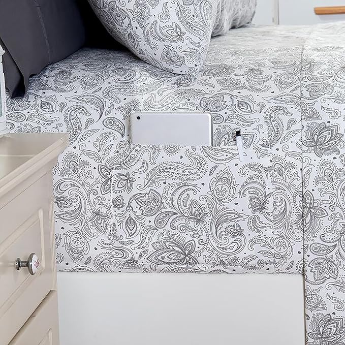Elegant Comfort Luxury Soft Bed Sheets Paisley Pattern - Image 3