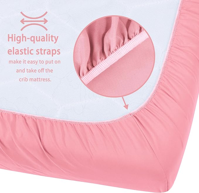 GUNTAIL Pack and Play Sheets Fitted, 2 Pack Pack n Play Sheets - Image 4