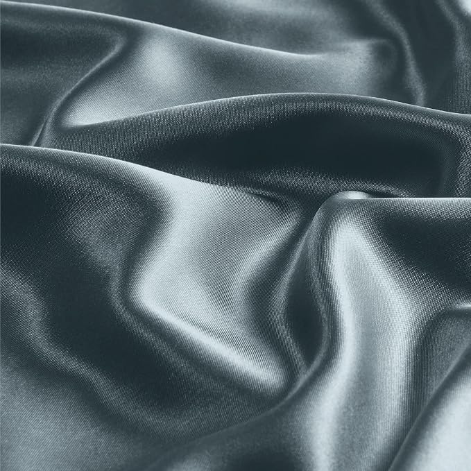 BEDELITE Satin Pillowcase with Zipper, Space Grey King Size Pillow Cases Set of - Image 3
