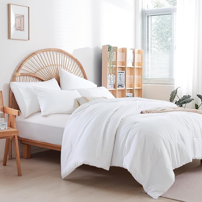 weigelia Full Size Comforter White Modern 3PCS Microfiber Full Size Comforter - Image 6