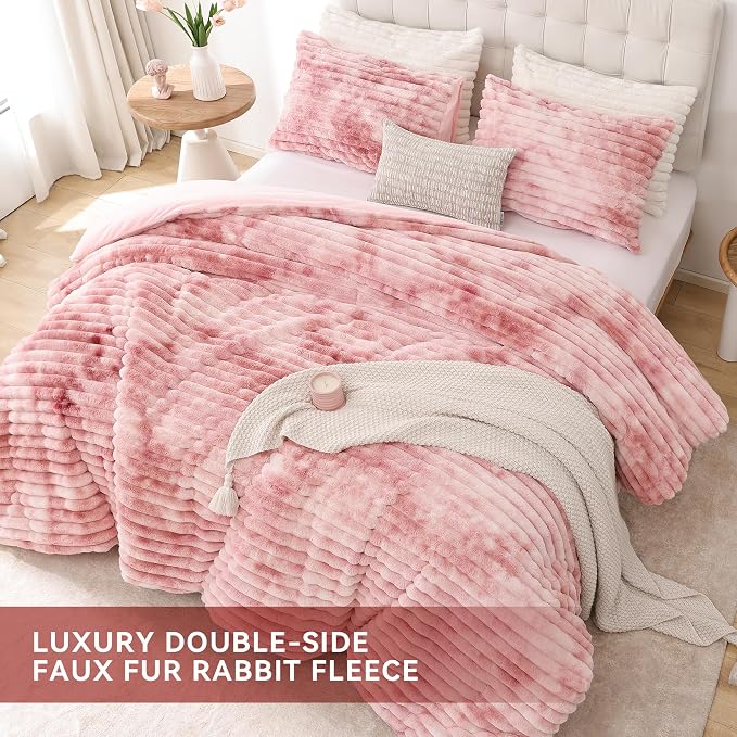 Smoofy Fluffy King Size Comforter Set 3 Pieces - Image 4