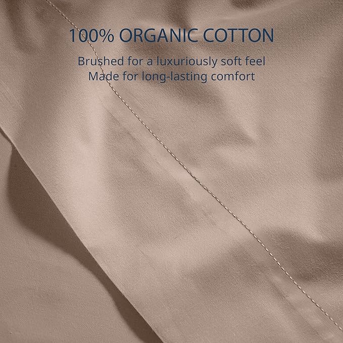 Lane Linen 100% Organic Cotton Queen Size Flat Sheet Only - Image 5
