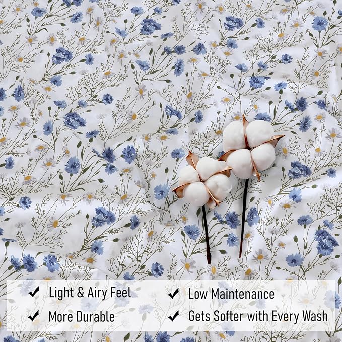 RUVANTI 100% Cotton Sheets – Full Size Percale Bedding, Cooling & Breathable - Image 8