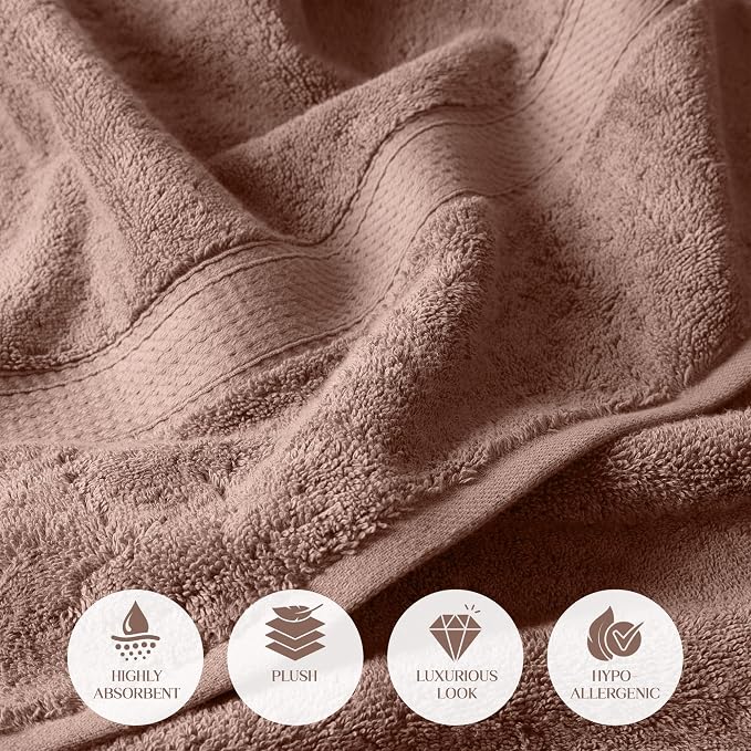 Superior Egyptian Cotton Pile Bath Towels, Ultra Soft Luxury Towel, Thick Plush - Image 6