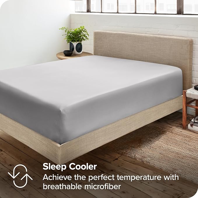 Bare Home 2-Pack Fitted Bottom Sheets California King - Image 6