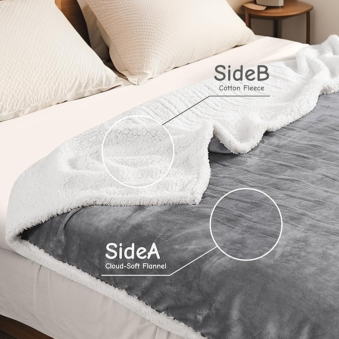 Electric Heated Blanket Queen Size 84"x90", Soft Flannel - Image 4