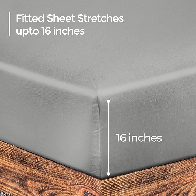 ROYALE LINENS 300 Thread Count 100% Long Staple Combed Cotton Fitted Sheet King - Image 2