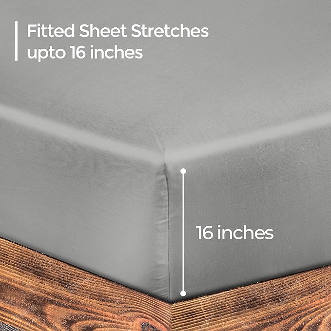 ROYALE LINENS 300 Thread Count 100% Long Staple Combed Cotton Fitted Sheet - Image 2