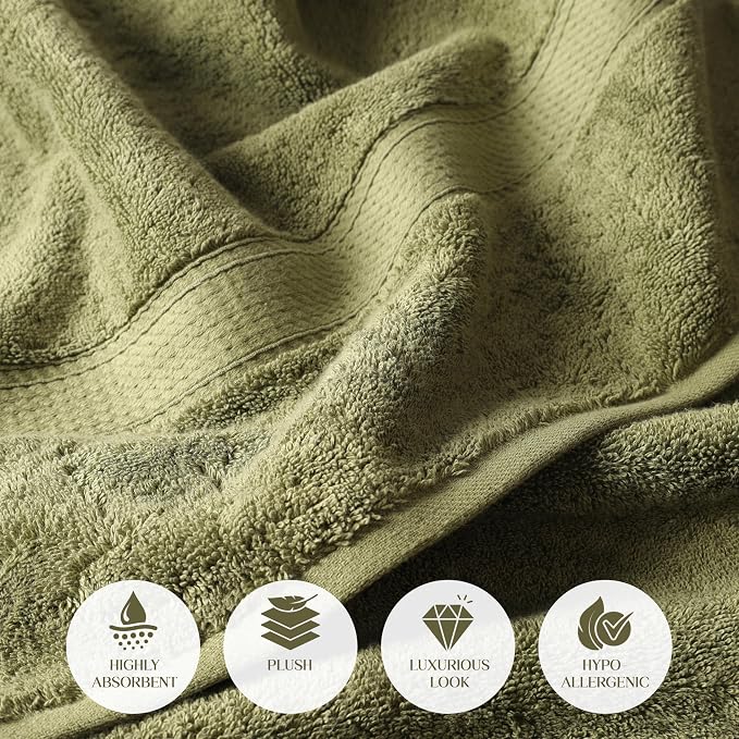 Superior Egyptian Cotton Pile 6 Piece Towel Set, Includes 2 Bath, 2 Hand - Image 6