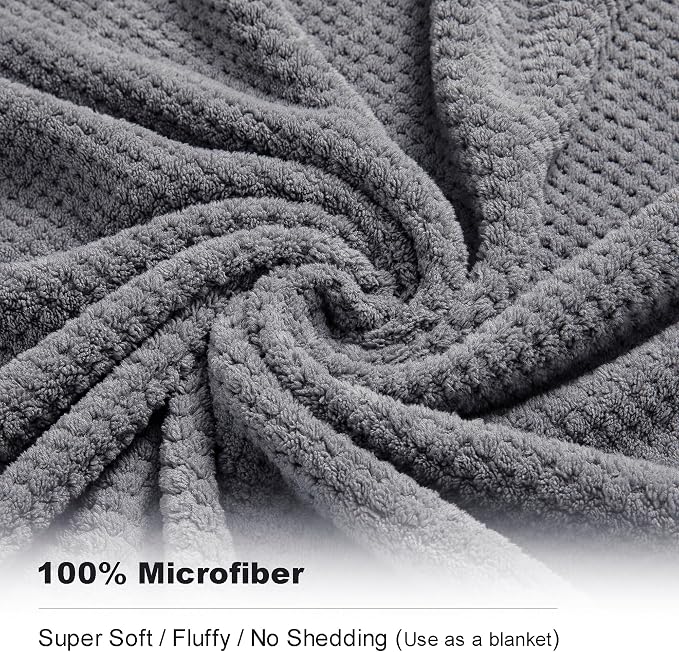 8-Piece Gray Bath Towel Set, 2 Extra Large Bath Towel Sheets, 2 Hand Towels and - Image 3
