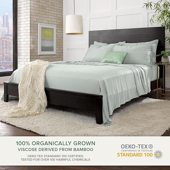 Pure Bamboo Queen Sheets, Genuine 100% Organic Viscose Derived from Bamboo Bed - Image 2