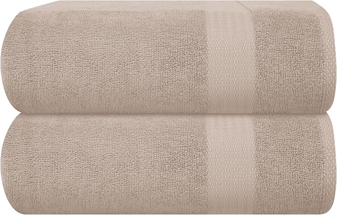 GLAMBURG Premium Cotton Oversized 2 Pack Bath Sheet 35x70-100% Pure Cotton by GLAMBURG