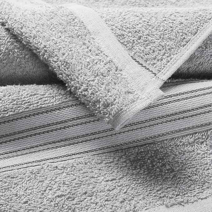 BOUTIQUO 100% Cotton 2 Pack Bath Towel Set 28x55, Eco-Friendly Large Bath Towels - Image 2