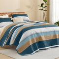 Litanika Quilt Queen Size FBird, Stripe Patchwork Summer Bedspread Coverlet 3 by Litanika