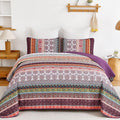 WONGS BEDDING Boho Quilt Set King Size, Lightweight Soft Microfiber Bedding Set by WONGSBEDDING
