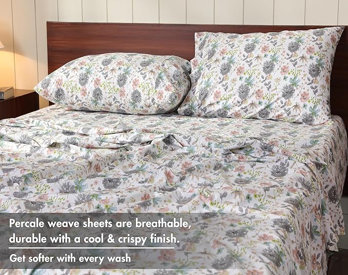 RUVANTI 100% Cotton Sheets – Full Size Percale Bedding, Cooling & Breathable - Image 4