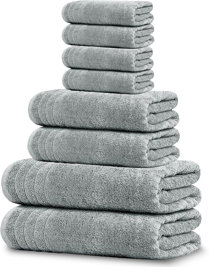 Tens Towels Pack of 8 Towels Set, 2 Extra Large Bath, 2 Hand, 4 Washcloths by TensTowels