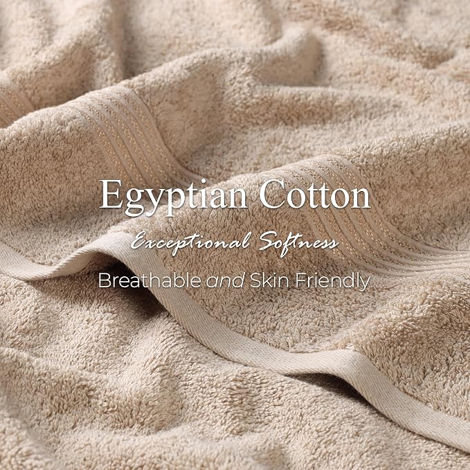 Superior Egyptian Cotton 12-Piece Towel Set, Guest Bath Decor Essentials - Image 7