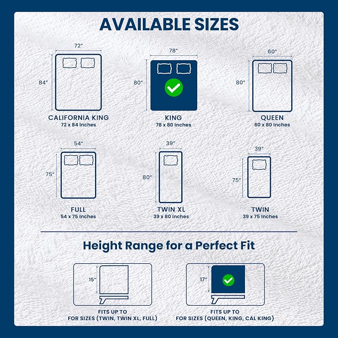 King Size Mattress Protector Waterproof, Premium 200 GSM Terry Mattress Cover - Image 3
