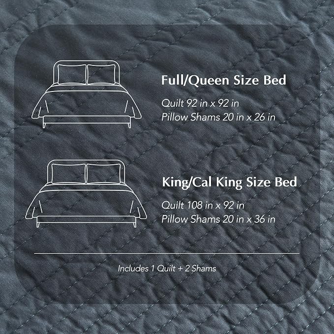EVERGRACEHOME 100% Cotton Modern Lines Quilt Set Queen Size, Pre-Washed Soft - Image 8