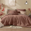 Monbix King Size Comforter Set, Terracotta King Size Bed Set Reversible by Monbix