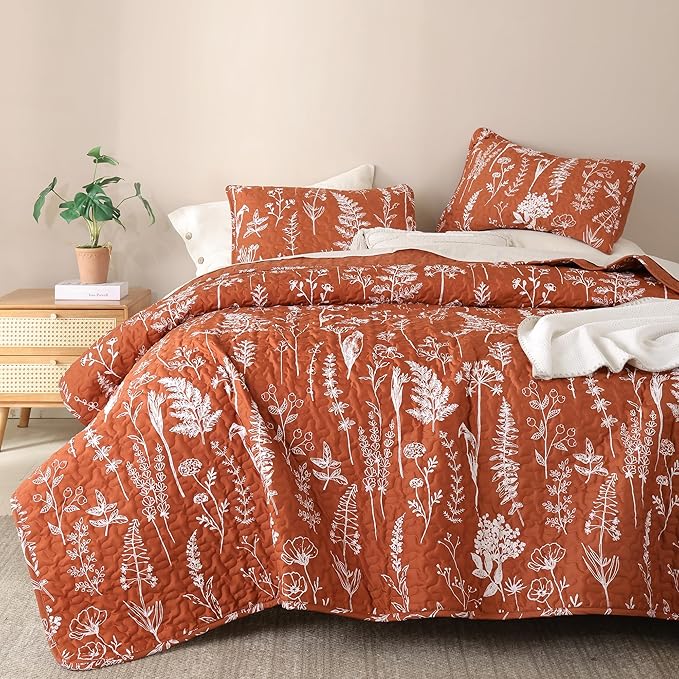 JANZAA Terracotta Bed Spread Boho Quilt - Image 5