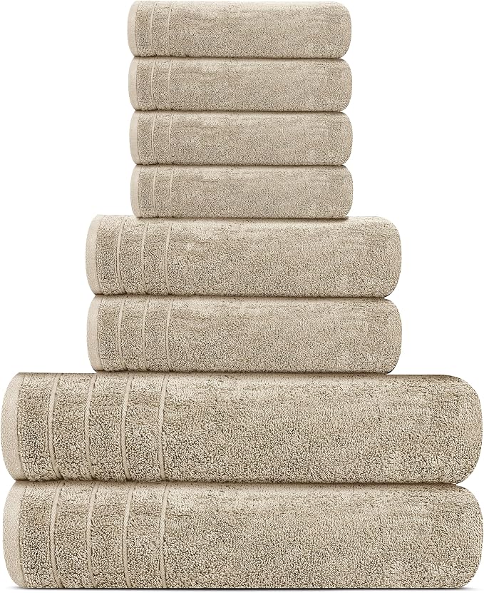 Tens Towels Pack of 8 Towels Set, 2 Extra Large Bath, 2 Hand, 4 Washcloths - Image 5