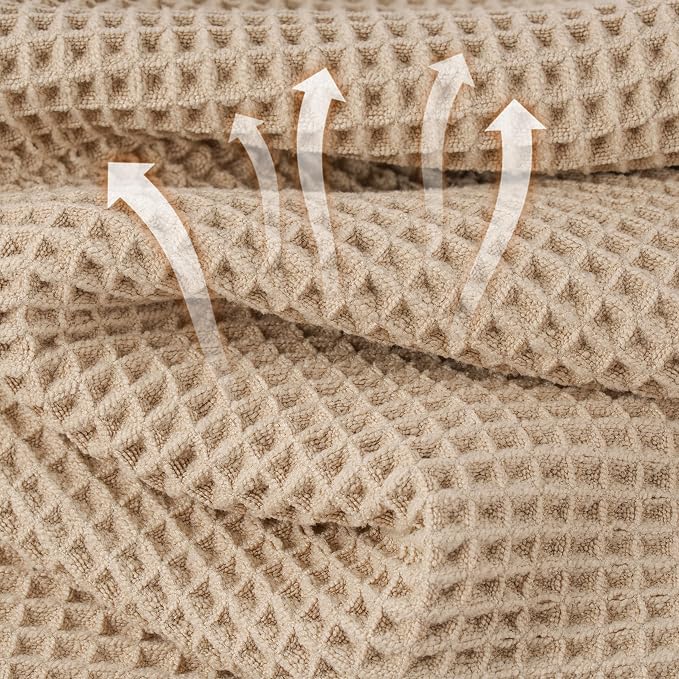 Microfiber Waffle Bath Towels, 4 Pieces, Fast Drying, Lint Free 430 GSM - Image 2