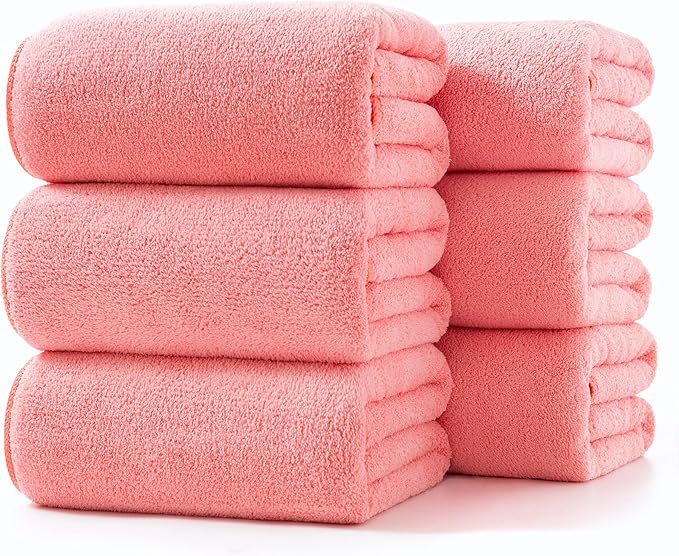 Lumimi Towels 6 Piece Soft Microfiber Bath Towel Set Salon Gym Yoga Travel by Lumimi